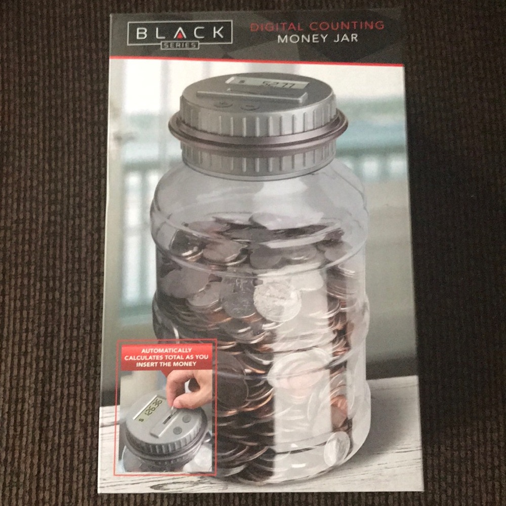 Black Series Digital Counting Money Jar